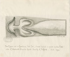 Tettenhall Church - Grabdeckel: Zeichnung von Sarah Clifford Fernyhough
