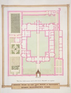 Grundriss des alten Hauses in Hatfield zur Zeit von Königin Elizabeth aus 