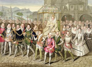 Königin Elisabeth I. in Prozession mit ihren Höflingen (ca. 160003) aus 