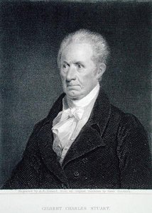 Gilbert Charles Stuart (1755-1828), graviert von Asher Brown Durand (1796-1886) nach einem Originalminiatur (Gravur) von Sarah Goodridge