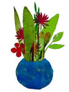 Schale mit Blättern und Blumen von Sarah Thompson Engels