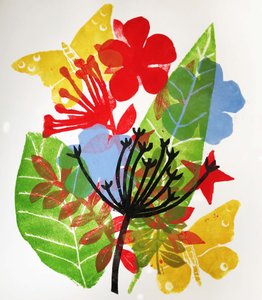 Samenköpfe und Blumen