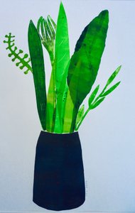 Vase mit Blättern