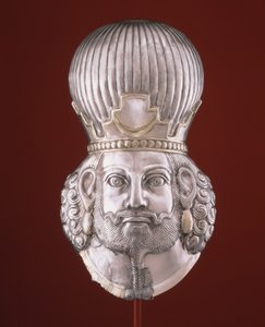 Kopf eines Königs, ca. 4. Jahrhundert (Silber, Quecksilbervergoldung)