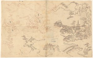 Landschaft im chinesischen Stil von Sasaya (workshop of)