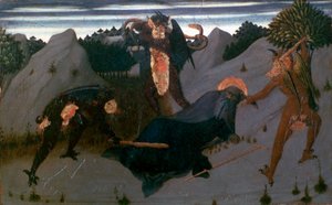 Der heilige Antonius von Teufeln geschlagen, 1423-1426