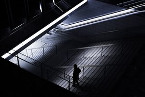 Einsame Figur Schatten