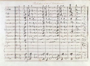 Erste Seite des Vorspiels der Oper Il bravo von Mercadante (1842)