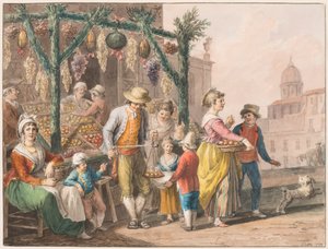 Obststand in Neapel zu Weihnachten von Saverio della Gatta