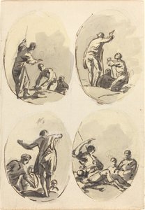 Vier ovale Kompositionen von Sawrey Gilpin