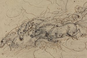 Vier galoppierende Pferde: (?) eine mythologische Studie, möglicherweise für Phaetons Wagen