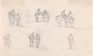 Sechs Studien von Figuren auf Pferden von Sawrey Gilpin