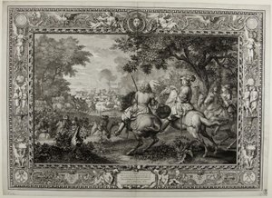 Niederlage der spanischen Armee in der Nähe des Kanals bei Brügge durch die Truppen von König Ludwig XIV. 1667