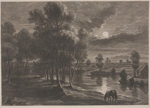 Mondscheinflusslandschaft von Schelte Adams Bolswert, after Sir Peter Paul Rubens
