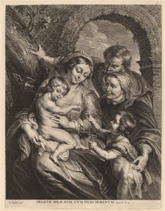 Die Heilige Familie mit dem Stieglitz von Schelte Adams Bolswert after Sir Peter Paul Rubens