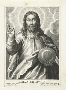 Christus als Salvator Mundi von Schelte Adamsz. Bolswert