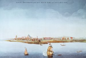 Neu-Amsterdam auf der Insel Manhattan im Jahr 1650 von School American