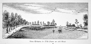 New Orleans im Jahr 1719 von School American