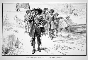Philip Carteret landet in der ehemaligen niederländischen Kolonie New Jersey im Jahr 1664