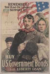 Erinnere dich! Die Flagge der Freiheit unterstütze sie! Kaufe US-Regierungsanleihen, 3. Liberty Loan von School American