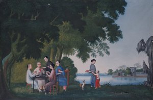 Chinesische Spielkarten am Fluss von School Anglo Chinese