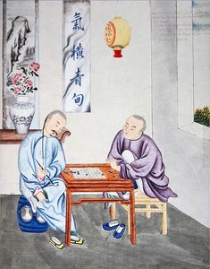 Ein Strategiespiel in China, spätes 18. Jahrhundert von School Chinese