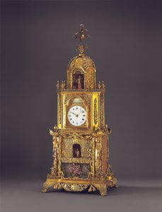 Sehr seltene Ormolu, Paste-inset musikalische Automatentischuhr, wahrscheinlich Guangzhou, ca. 1790