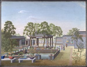 Zeichnung des Gartens eines chinesischen Kaufmanns