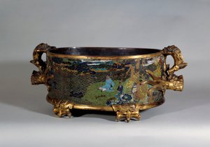 Chinesische Kunst: Topfversteck in Cloisonné-Email. 16. Jahrhundert, Paris, Decorative Arts von School Chinese