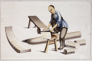 Wie man die Substanz von chinesischem Papier schneidet (nach einer chinesischen Zeichnung) - Anfang 19. Jahrhundert von School Chinese