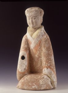 Hofdame. China, Westliche Han-Dynastie (206 v. Chr. - 220 n. Chr.), 60 cm H. Terrakotta-Statuette