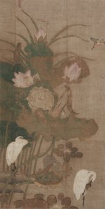 Lotusblumen, Insekten und Vögel, Hängerolle