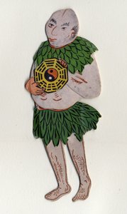 Mann, der „Yin und Yang“ symbolisiert. Chinesisches dekoratives Objekt. 19. Jahrhundert.