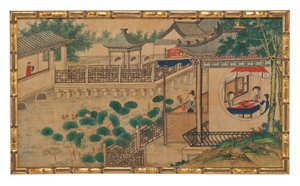 Eine von vierundzwanzig Szenen aus Traum der Roten Kammer von School Chinese