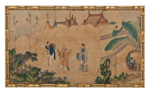 Eine von vierundzwanzig Szenen aus Traum der Roten Kammer von School Chinese