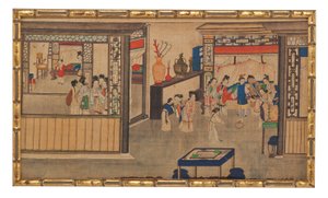 Eine von vierundzwanzig Szenen aus Traum der Roten Kammer von School Chinese