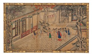 Eine von vierundzwanzig Szenen aus Traum der Roten Kammer von School Chinese