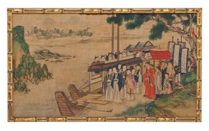 Eine von vierundzwanzig Szenen aus Traum der Roten Kammer von School Chinese