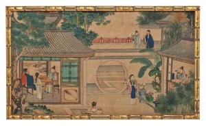 Eine von vierundzwanzig Szenen aus Traum der Roten Kammer von School Chinese
