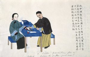 Puls messen, aus einem Album mit Szenen aus dem Leben in China