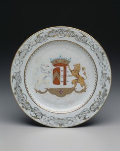 Teller mit Wappen, ca. 1740