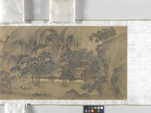 Reisende in einem Dorf am Flussufer, Datum unbekannt von School Chinese