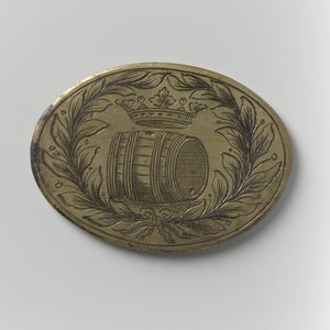 Bierimporteursgilde von Amsterdam Anwesenheitsmarke, um 1700 (Messing) von School Dutch