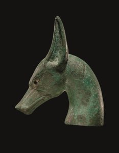 Ein ägyptisches bronzenes Zepter-Endstück von School Egyptian
