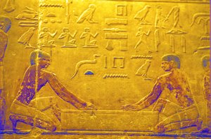 Altes Ägypten, Wandrelief/Malerei, Mastaba/Grab des Ti, Saqqara, 5. Dynastie, Arbeiter polieren Holz