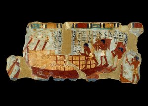 Altägyptische Kunst: Getreideverladung auf ein Boot von School Egyptian