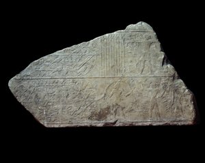 Szene am Nil: Vögel jagen, die in Netzen gefangen sind. Paris, Musée du Louvre