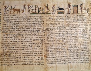 Ägyptische Antike: Papyrus eines Totenbuchs. Späte Epoche. Paris, Louvre Museum von School Egyptian