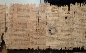 Ägyptische Antiquität: Astronomischer Papyrus von Eudox. Ptolemäische Periode (332-30 v. Chr.). Aus Ägypten. Paris, Louvre von School Egyptian