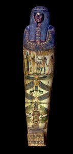 Ägyptische Antike: Deckel des Sarkophags von Jedkhonsouioufankh (Djedkhonsouiouefankh), um 750 v. Chr., Louvre Museum - Ägyptische Antike: Sarkophagdeckel von Djedkhonsouioufankh (Djedkhonsouioufankh), um 750 v. Chr., Louvre Museum, Paris